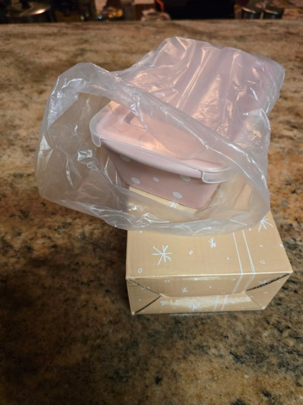 Temptations Pink Polka Dot 12 oz. Mini Loaf Pan With Lid - Picture 3 of 3
